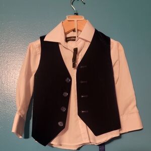 Kids Navy Vest and White Shirt Set